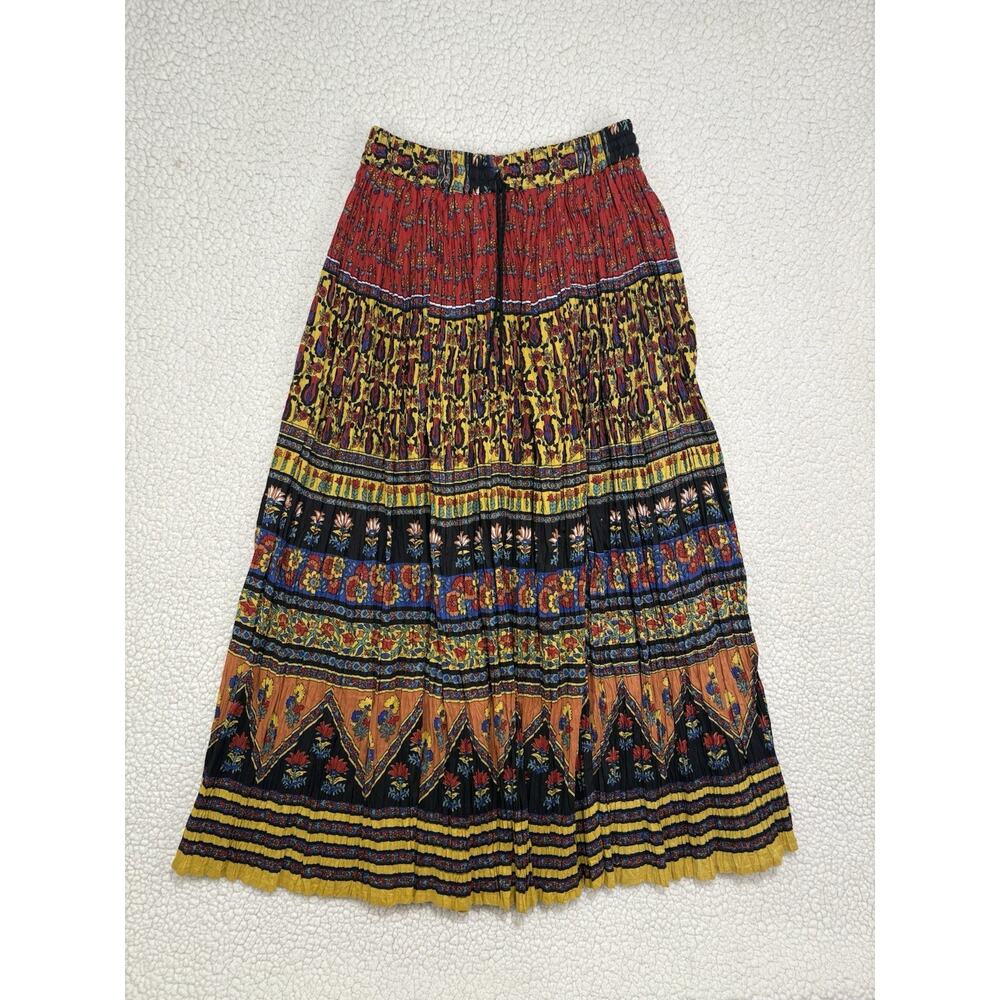 Magic‎ Scarf Co Colorful Crinkle Gauze Circle Maxi Skirt Free Size Broomstick